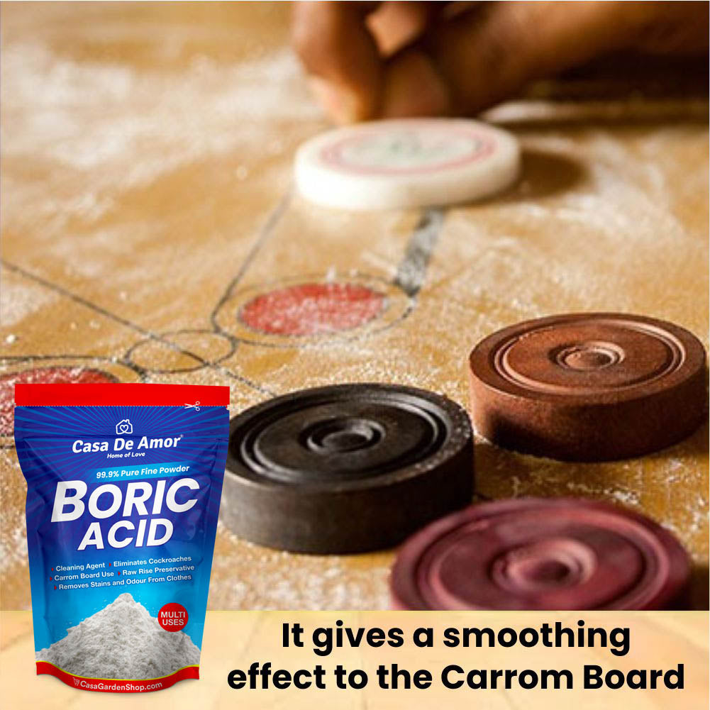 Casa De Amor Boric Acid - 99.9% Pure Fine Powder- Highly Effective for Removing Pests Cockroaches, Ants, Silverfishes, Rice Preservative, Anhydrous