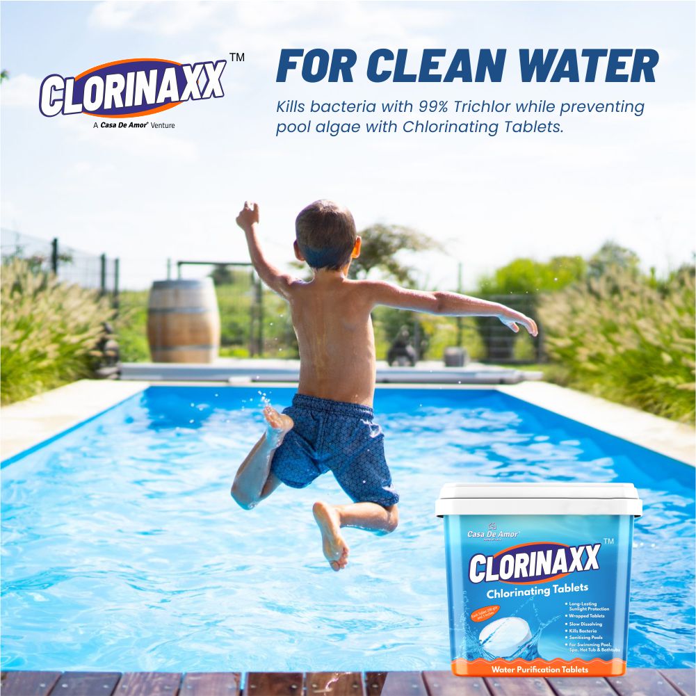 Casa De Amor Clorinaxx Swimming Pool Water Purifier Tablet Chlorine TCCA 90, 200 gm Tablets