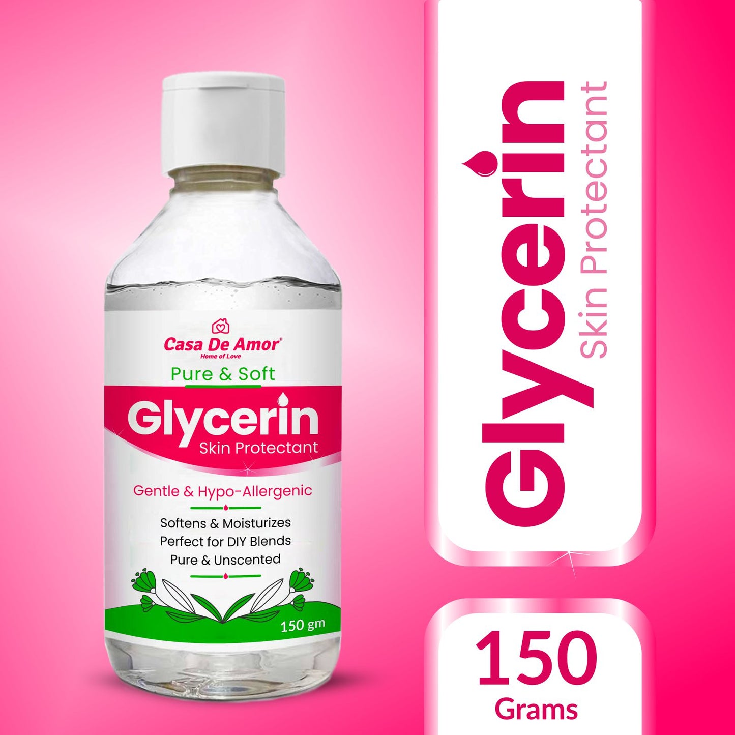 Casa De Amor Glycerin Pure Liquid For Soft & Moisturize Skin, Anti-Aging, Face, Lips, DIY, Soap Making, Beauty & Skin Care