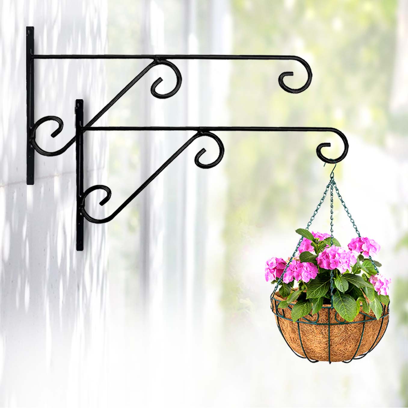 Casa De Amor Plant Hanger Brackets Wall Mounted-Metal Hooks for Flower Planter Bird Feeder Wind Chimes