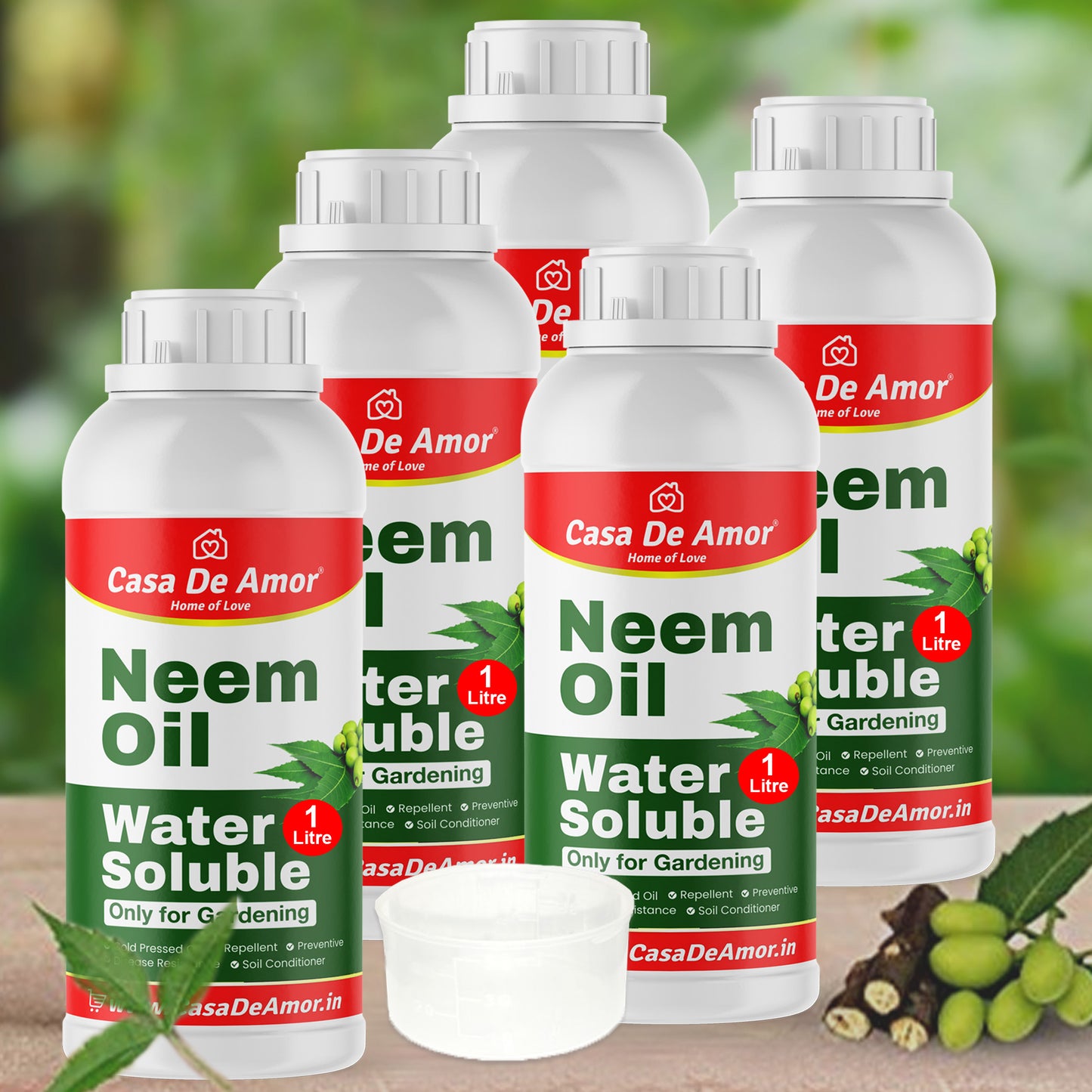 Casa De Amor Organic Cold Pressed, Water Soluble, Neem Oil for Plants & Garden  with Measuring Cup