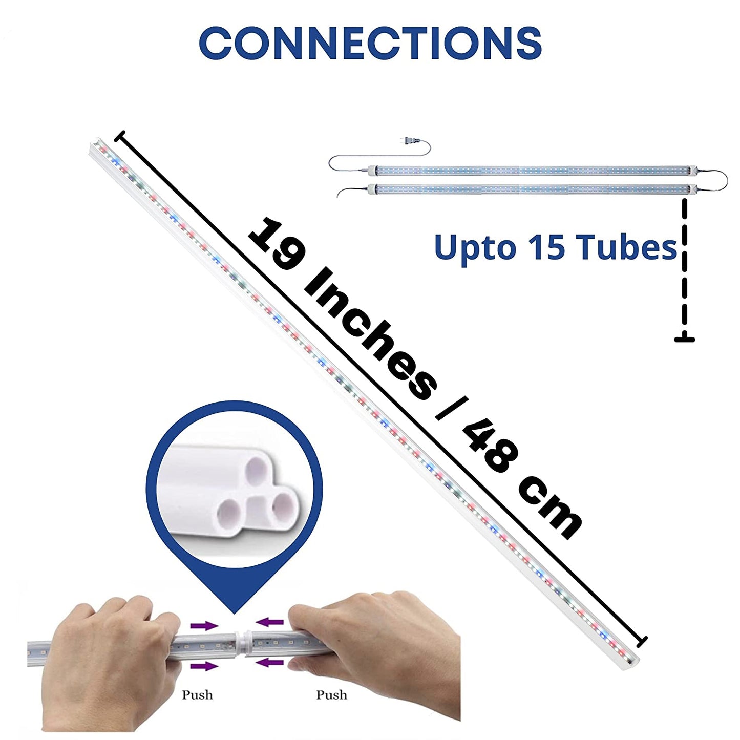 Casa De Amor Grow Lights 10W Leafy Greens Full Spectrum High Efficiency LED Grow Tube in India for Indoor Plants Gardening Hydroponics Greenhouse Farming(Pack of 4)