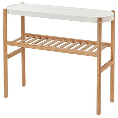Casa De Amor Bamboo Plant Shelf Indoor, 2 Tier Tall Plant Stand Table for Multiple Plants, Window Table for Plants (2 Tier Shelf)