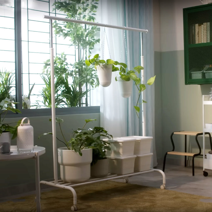 Casa De Amor Rack for Hanging Planters and Plant Stand, Suitable for Indoor and Balcony gardening, White