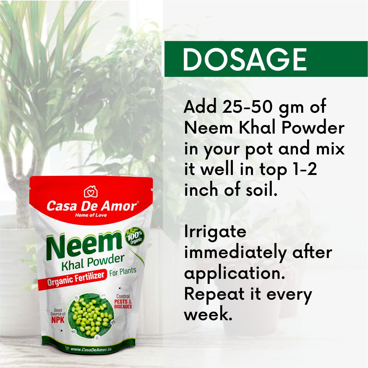 Casa De Amor Special Combo Pack- Neem Khal Powder (900 gm)+Organic Cow Manure and Compost (900 gm)