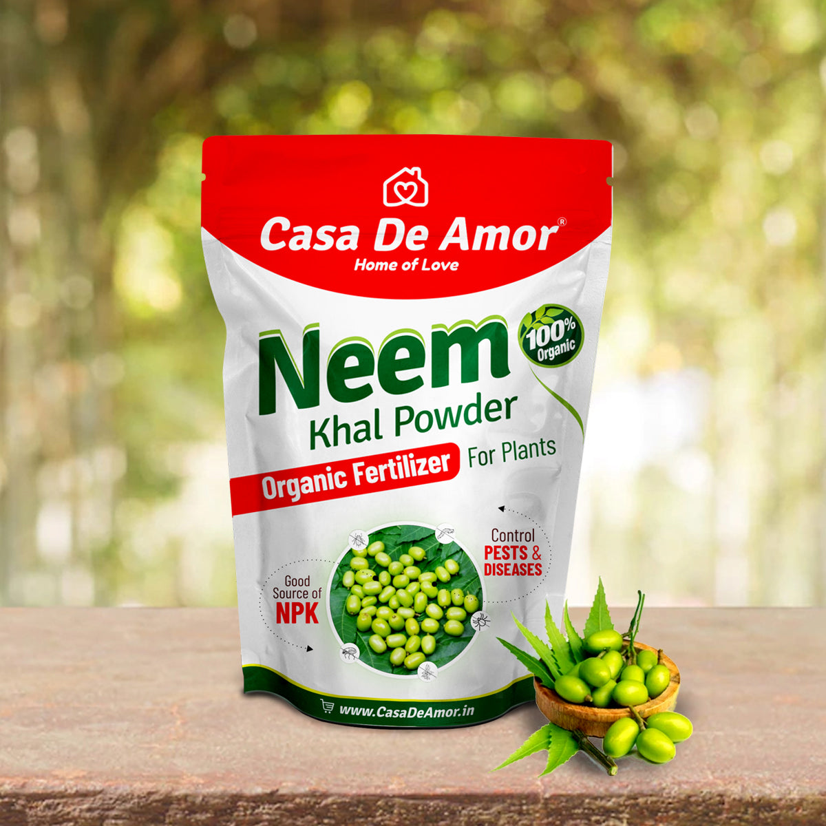 Casa De Amor Neem Cake Powder Organic Fertilizer and Pest Repellent for Plants (Also Known Neem Khal Powder)