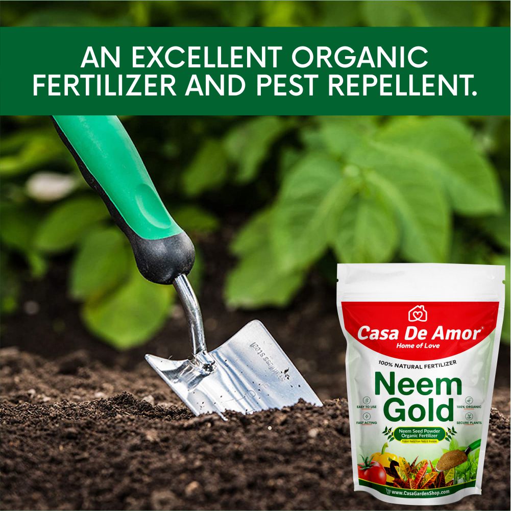 Casa De Amor Organic Vermicompost Fertilizer for Plants (5 Kg) & Neem Seeds Powder Organic Fertilizer and Pest Repellent for Plants (900 Gm) Combo