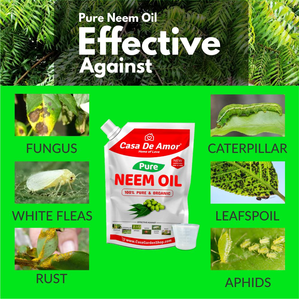 Casa De Amor Organic Cold Pressed, Pure Neem Oil For Spray On Plants & Garden