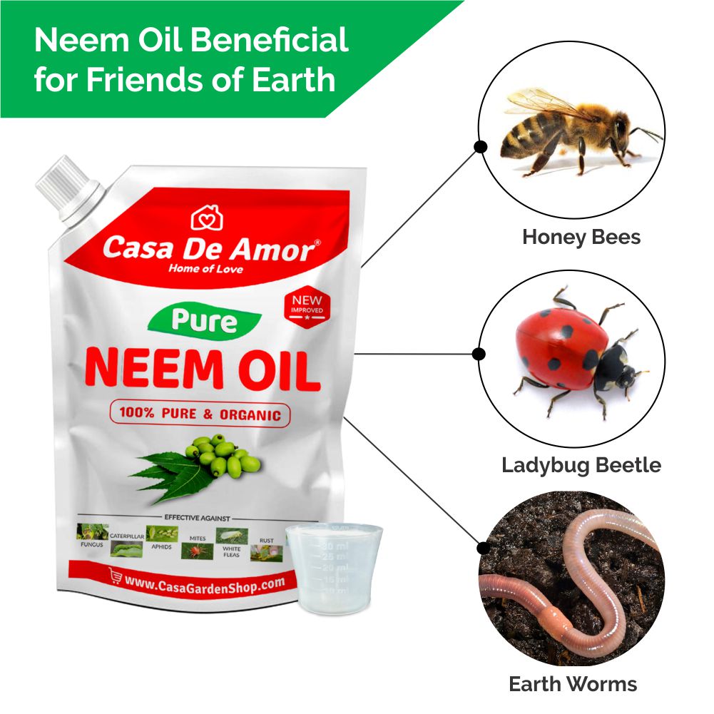 Casa De Amor Organic Cold Pressed, Pure Neem Oil For Spray On Plants & Garden