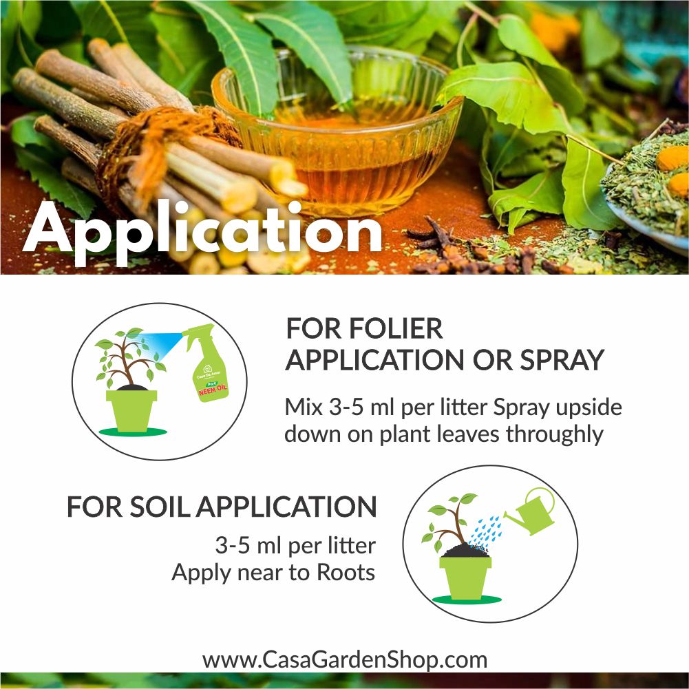 Casa De Amor Organic Cold Pressed, Pure Neem Oil For Spray On Plants & Garden