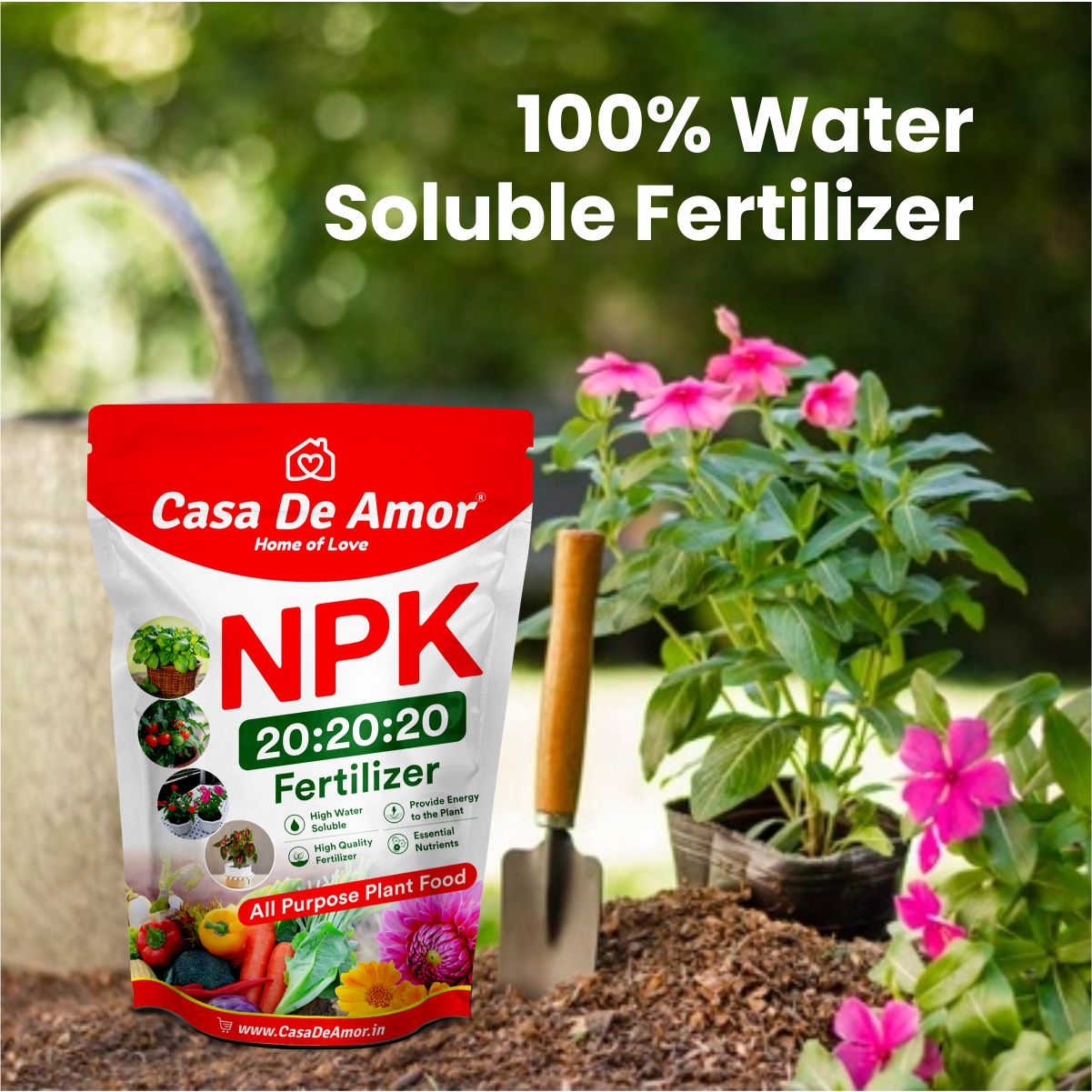 Casa De Amor NPK 20 20 20 Fertilizer for Plants and Gardening Complete Plant Food, Growth Boost and Flowering