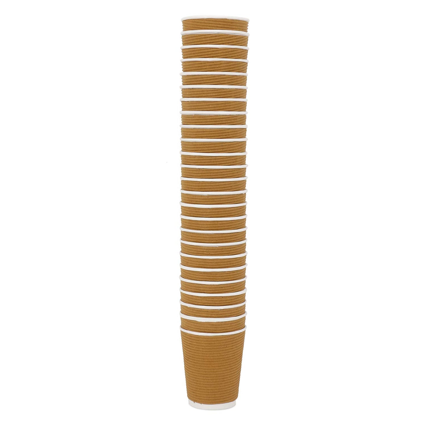 Ripple Paper Disposable Tea / Coffee Cups, 150 ml - Brown (Pack of 50)