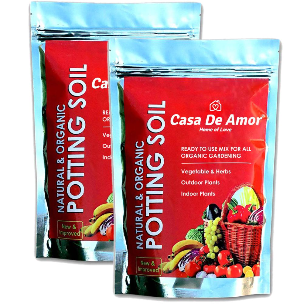 Casa De Amor Natural Potting Soil Mix with Organic Fertilizer for Flowers, Vegetables and Air Purifier Plants