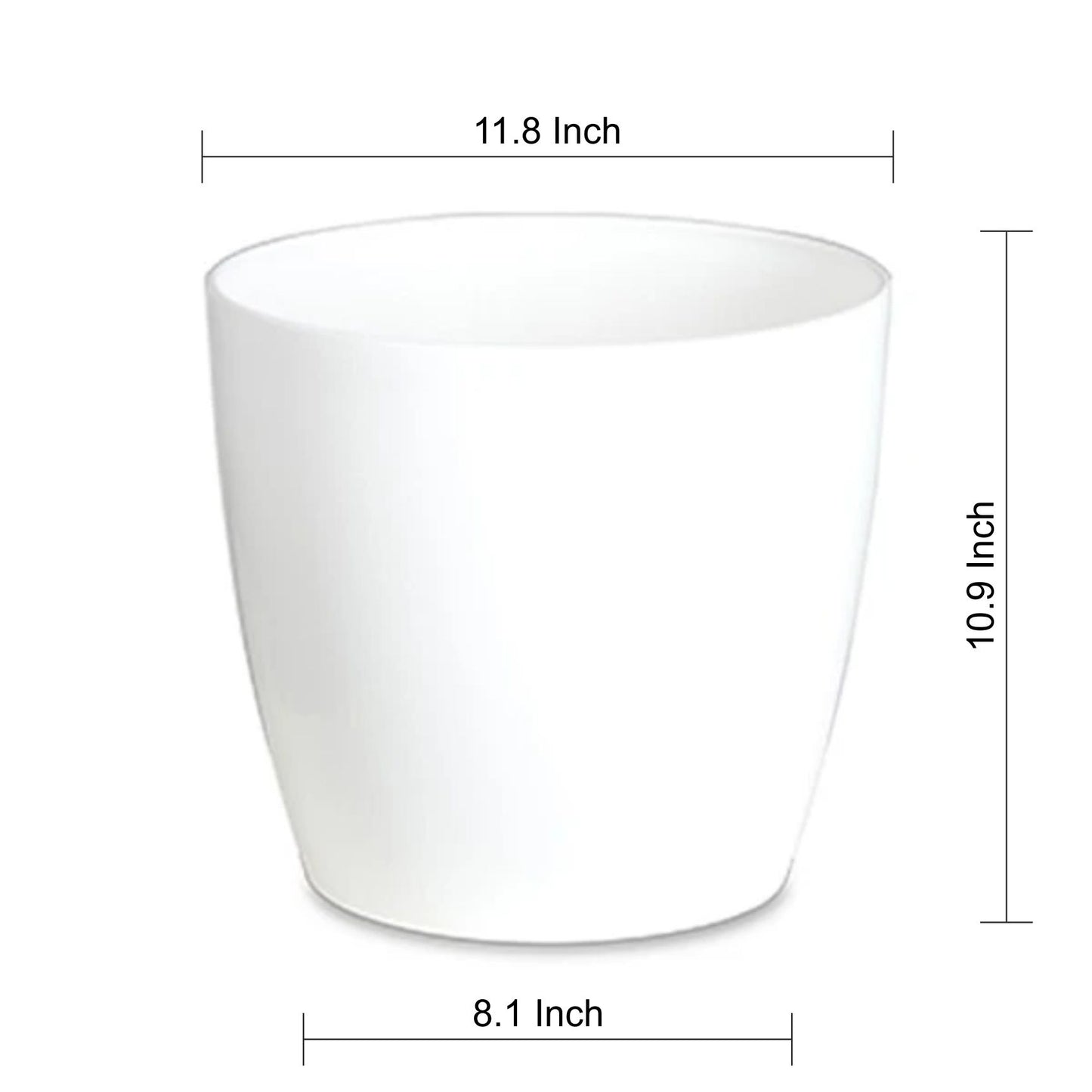 Casa De Amor Valencia Round Plastic Planter 'With Wheels' easily move big plants (White) (1 pc)