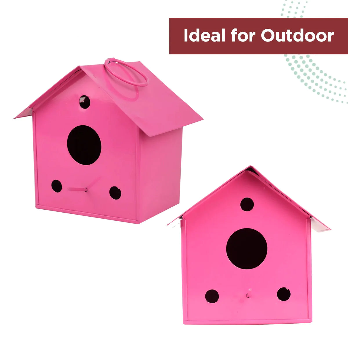 Pink Metal Hanging Bird House