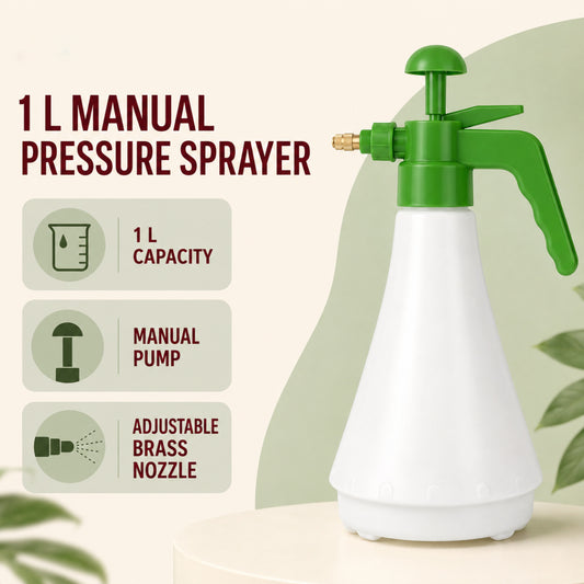 Casa De Amor 1L Pressure Spray Bottle for Plants, Efficient Garden Water Sprayer with Adjustable Mist & Jet Nozzle