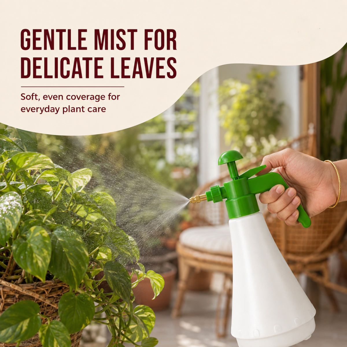 Casa De Amor 1L Pressure Spray Bottle for Plants, Efficient Garden Water Sprayer with Adjustable Mist & Jet Nozzle
