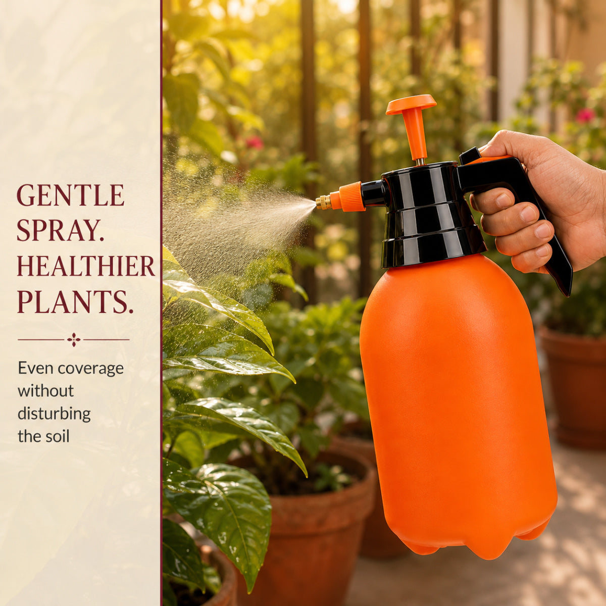 Casa De Amor 2L Spray Pump for Plants, Garden Water Sprayer with Adjustable Brass Nozzle