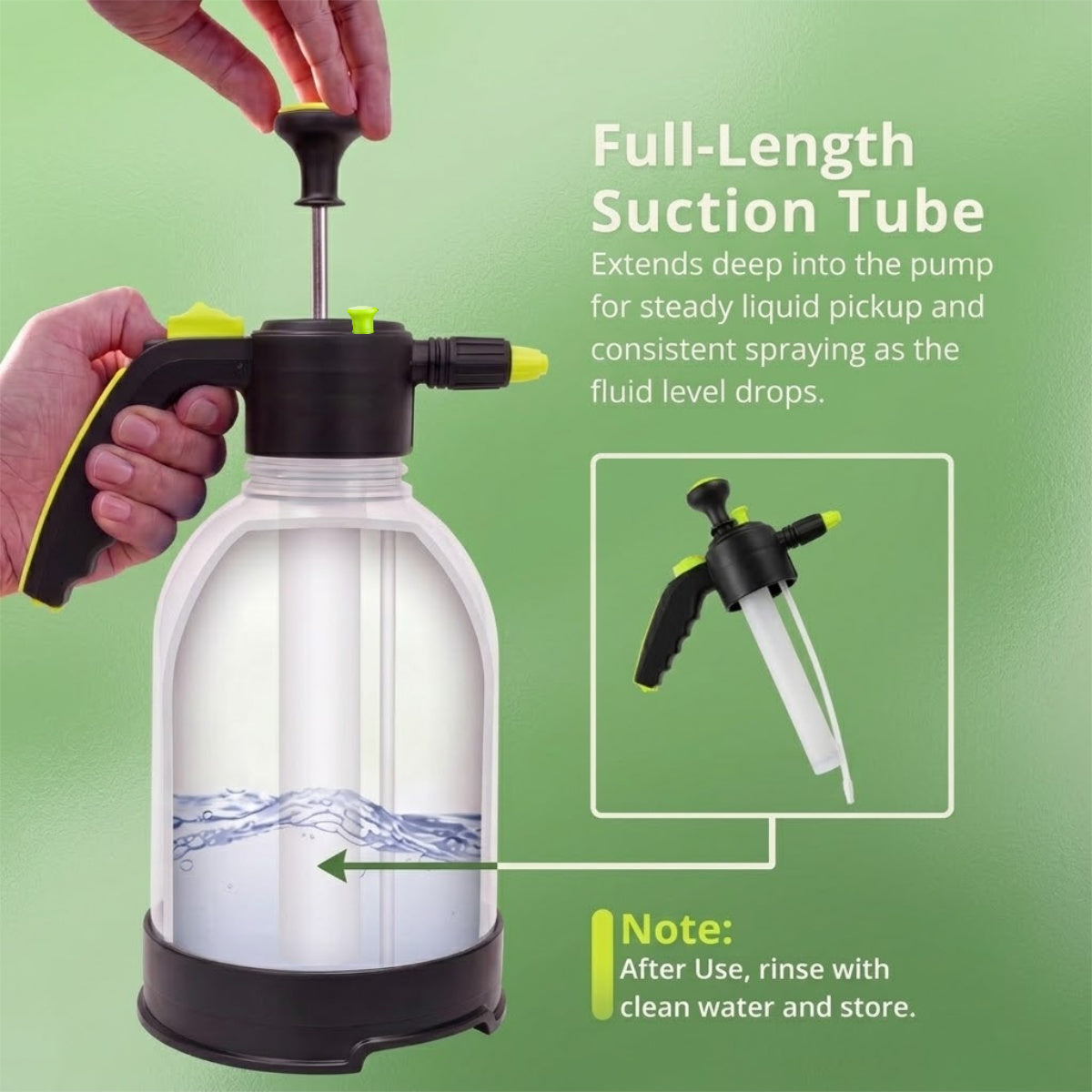 Casa De Amor 2L Pressure Spray Pump with Adjustable Nozzle, Transparent Compression Sprayer Bottle for Plants, Leak-Proof