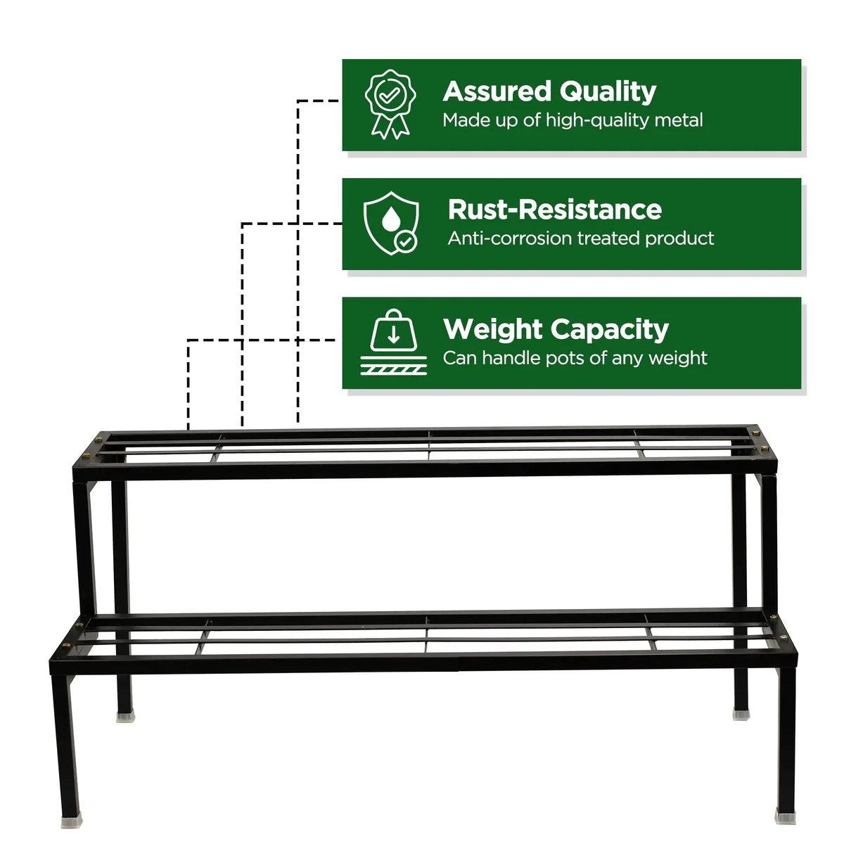 Casa De Amor 2 Step Planter Pot Stand- Outdoor & Indoor Garden Stand