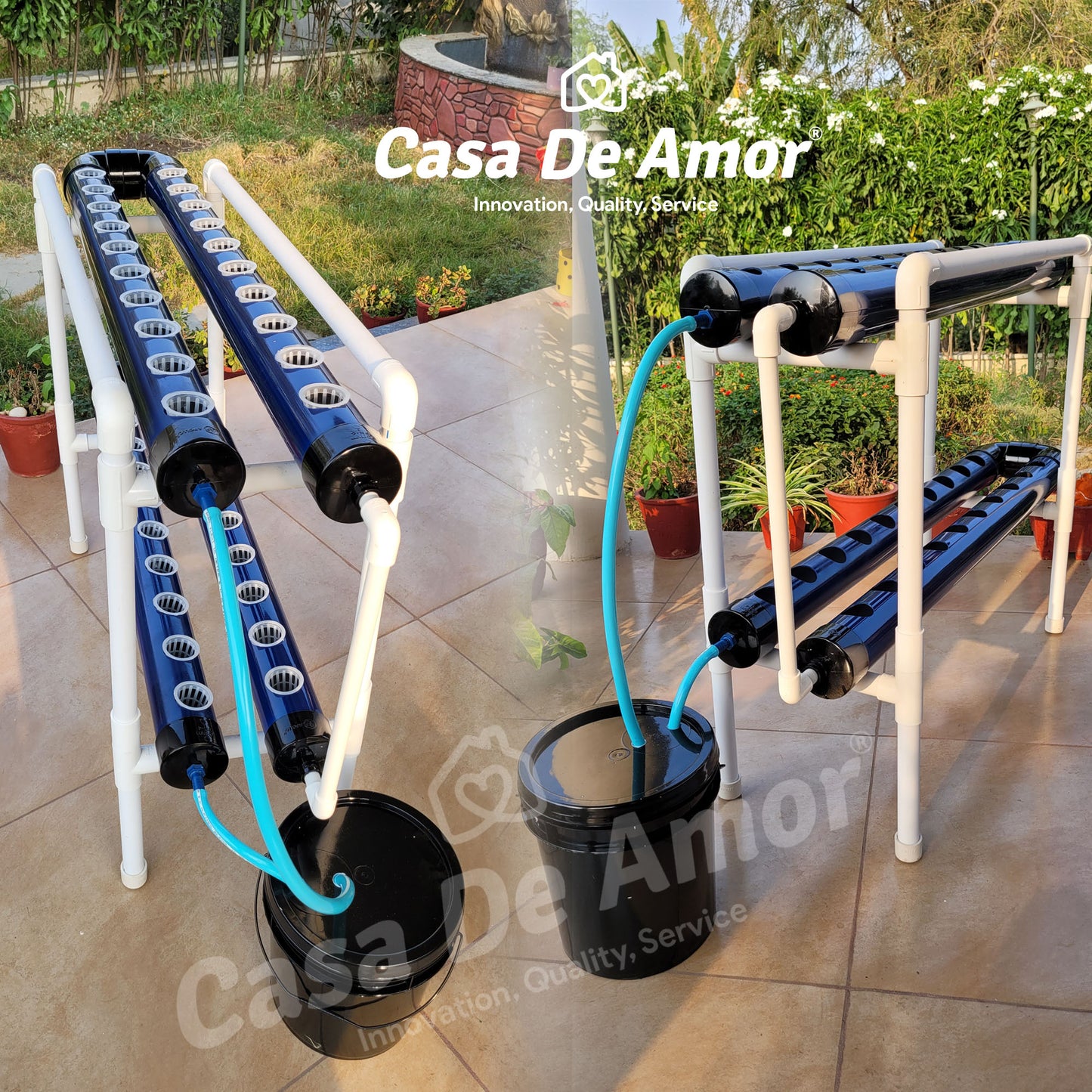 Casa De Amor Hydroponics Kit for Home- 40 Plants, Hydroponic System- Reusable for Indoor/Outdoor
