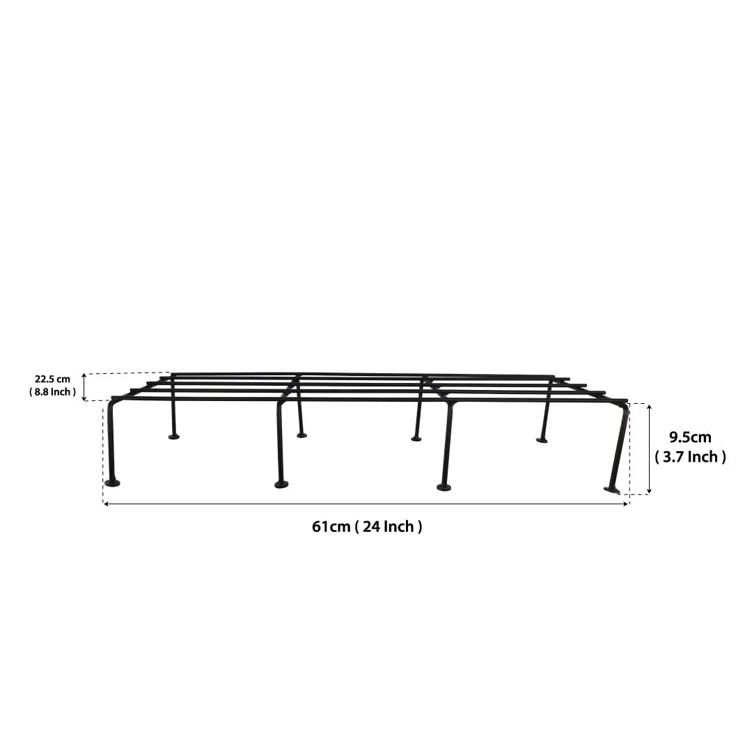 Casa De Amor Rectangular Metal Plant Stand, Pot Stand- 24 inches for Indoor & Outdoor Use