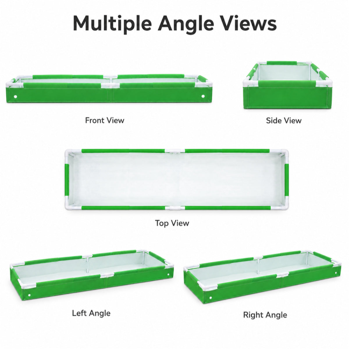 Casa De Amor Rectangular HDPE Grow Bag with PVC Frame, 60 x 24 x 5 Inch, 360 GSM Raised Garden Bed for Spinach, Methi, Coriander & Leafy Greens