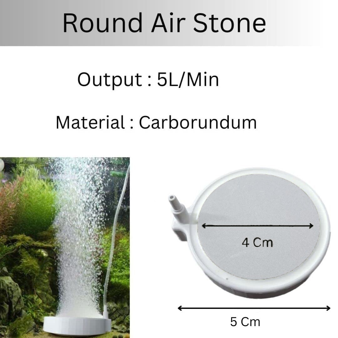 Casa De Amor Aquarium Air Stone Disc Bubble Diffuser Round , 2 inch- Fish Tank Air Bubbler For Aquarium Pump & Hydroponics with 1.5m Air Tubing