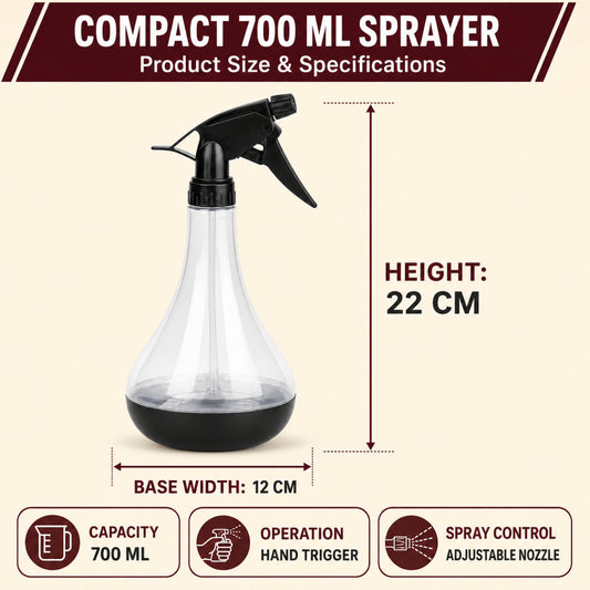 Casa De Amor 700 ml Spray Bottle for Plants, Compact Garden Water Sprayer with Adjustable Mist & Jet Nozzle