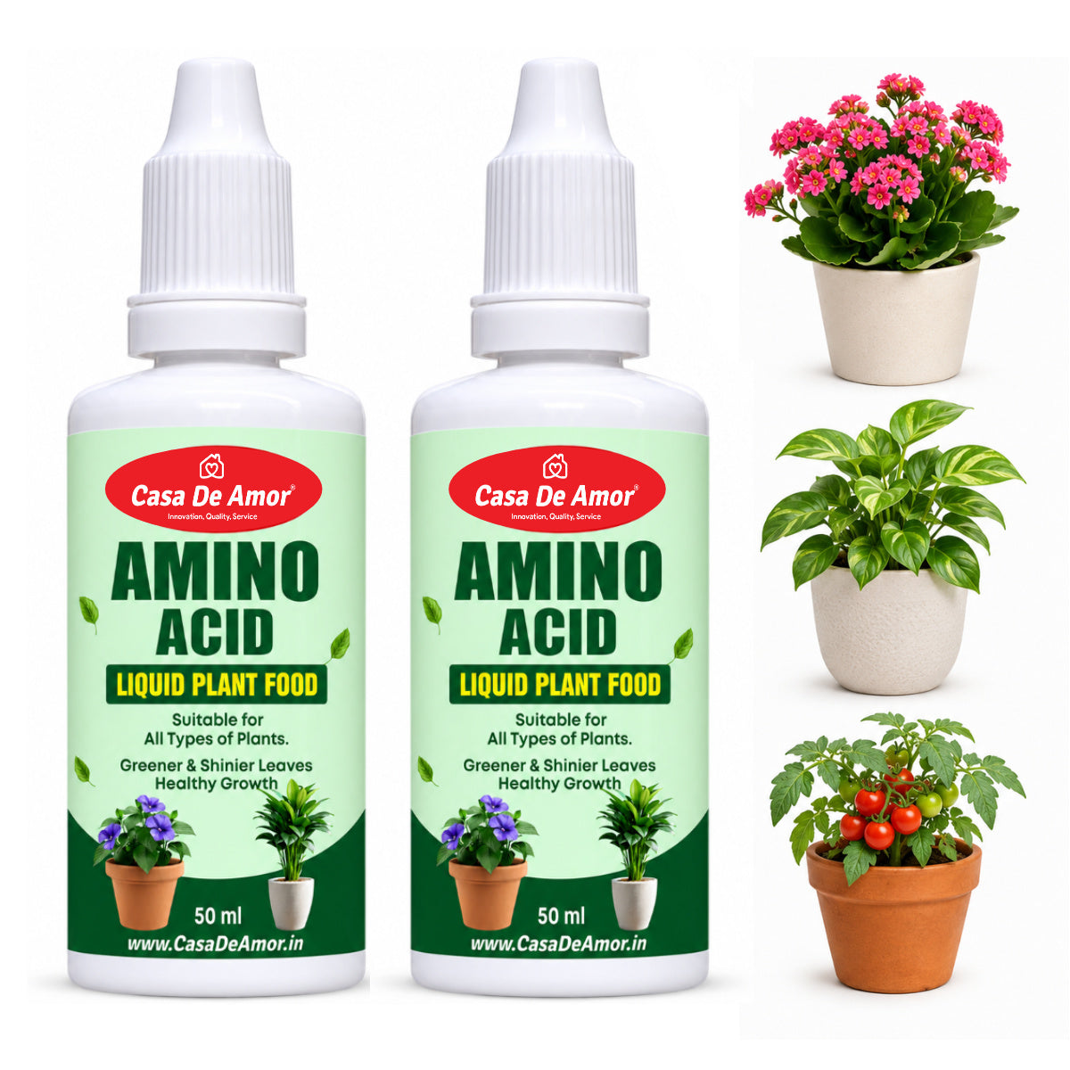Casa De Amor Amino Acid Liquid Plant Fertilizer (100 ml) for Greener Leaves, Root Support, Vegetables & Flowering Plants
