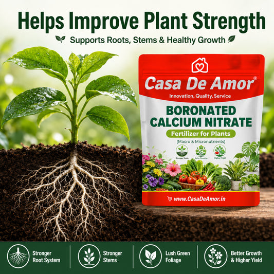 Casa De Amor Boronated Calcium Nitrate Fertilizer for Plants | 100% Water Soluble for Flowering, Fruiting, Vegetables & Garden Plants