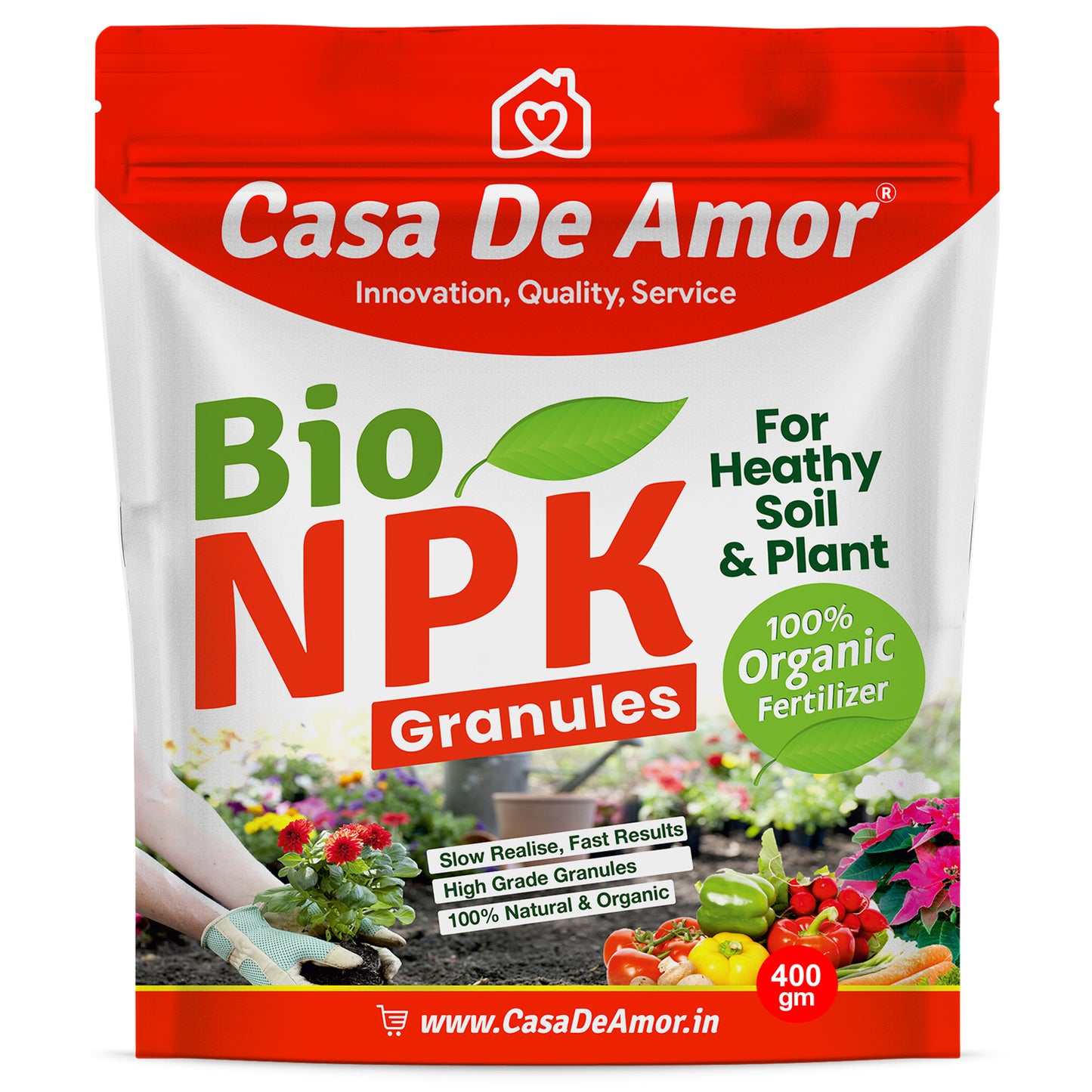 Casa De Amor Organic NPK Bio Fertilizer Granules, Perfect to Use on All Plants and Gardening
