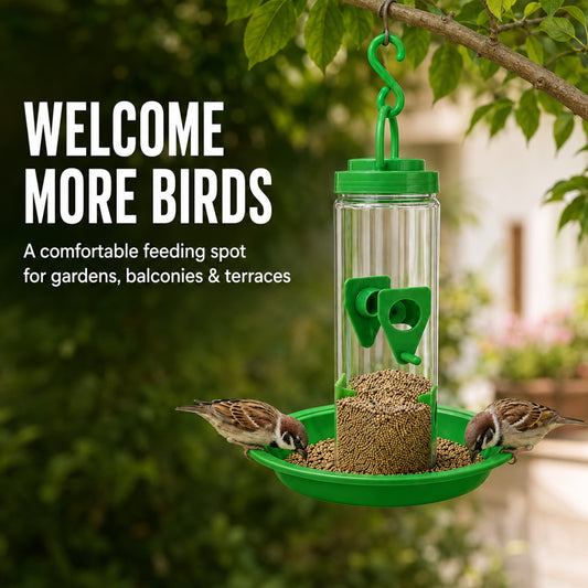 Casa De Amor Hanging Bird Feeder for Outdoor Garden| Balcony & Terrace | Green, Pack of 1