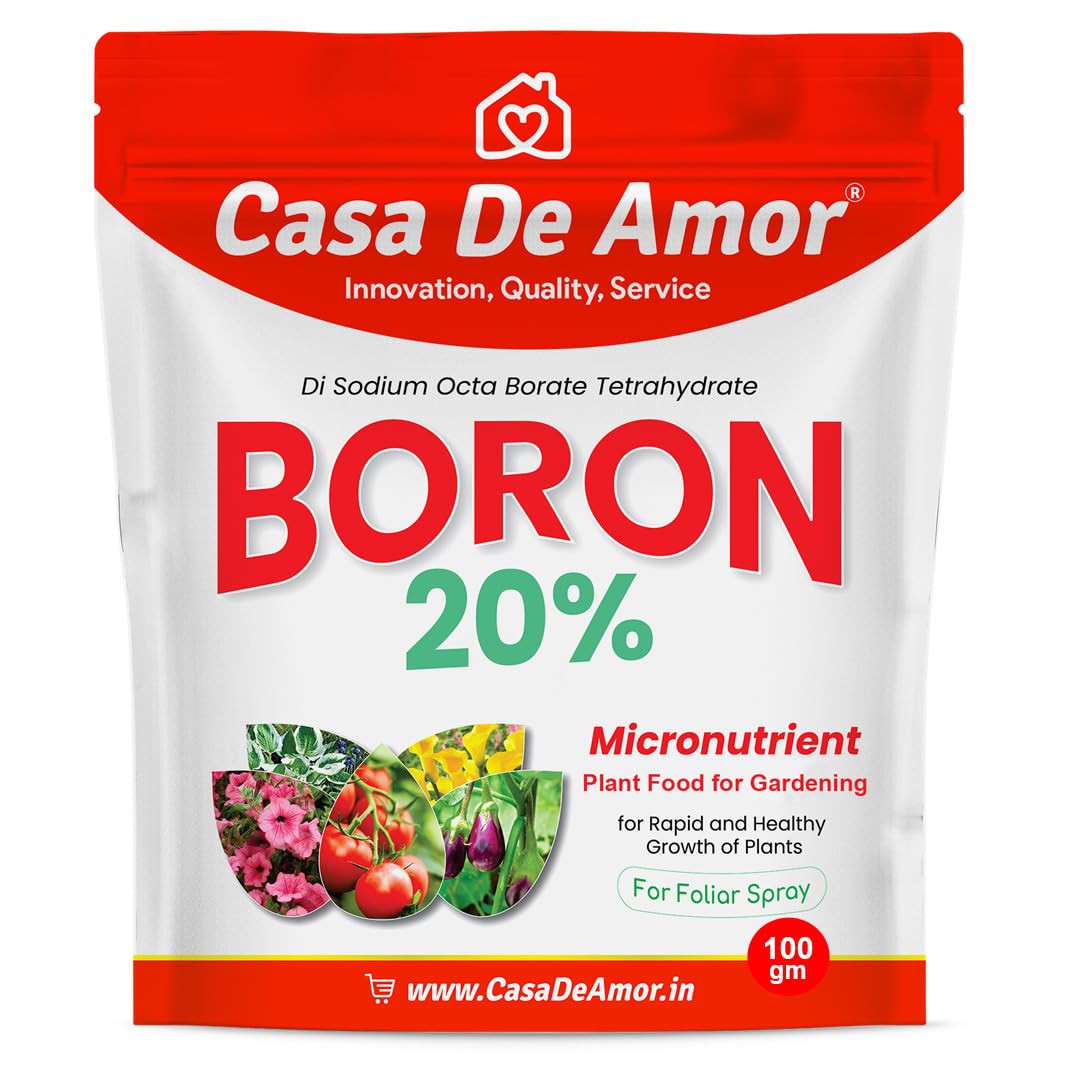 Casa De Amor Boron 20% Micronutrient Fertilizer for Healthy Growth of Vegetable Plants and Gardening