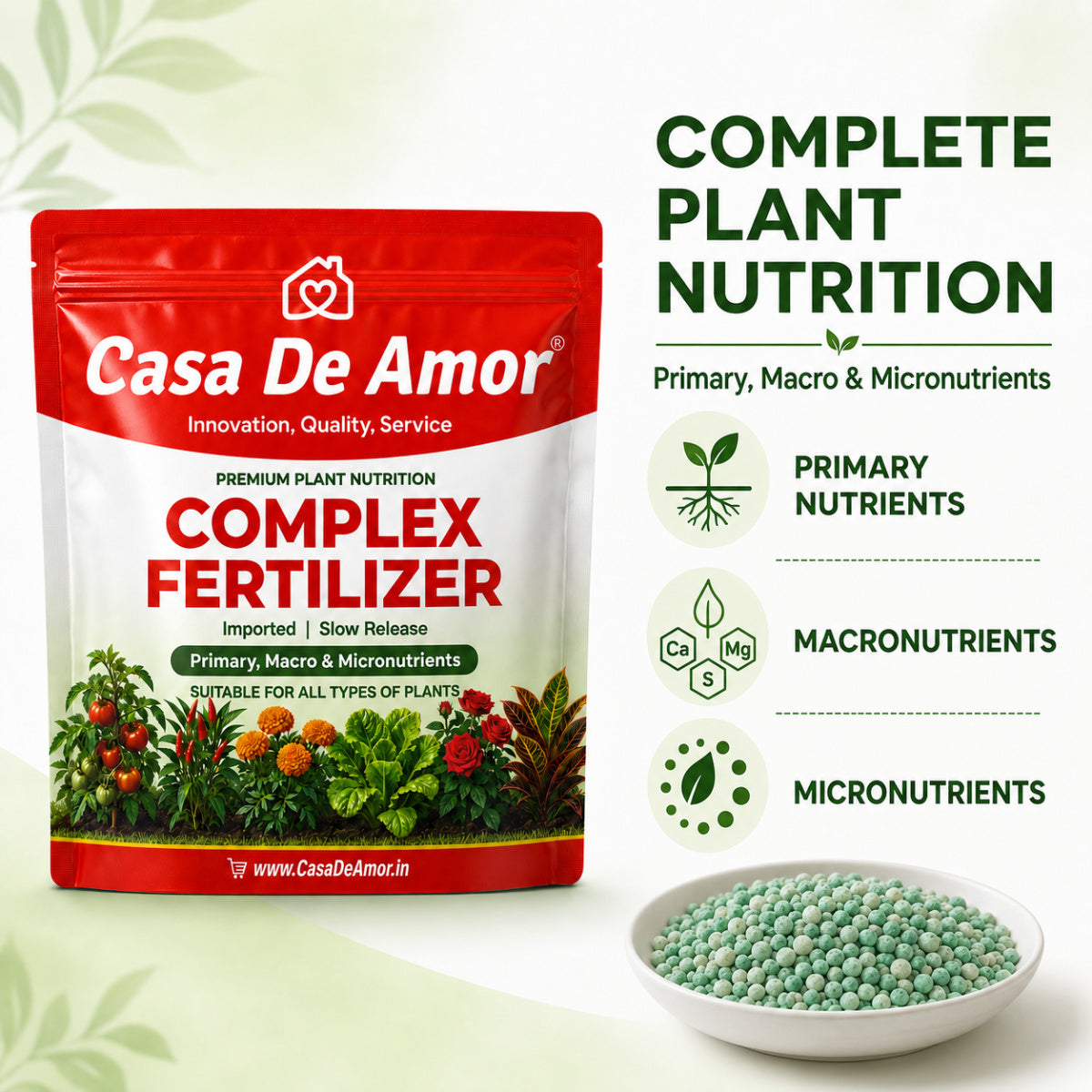 Casa De Amor Complex Fertilizer for Plants, Slow-Release Nutrients