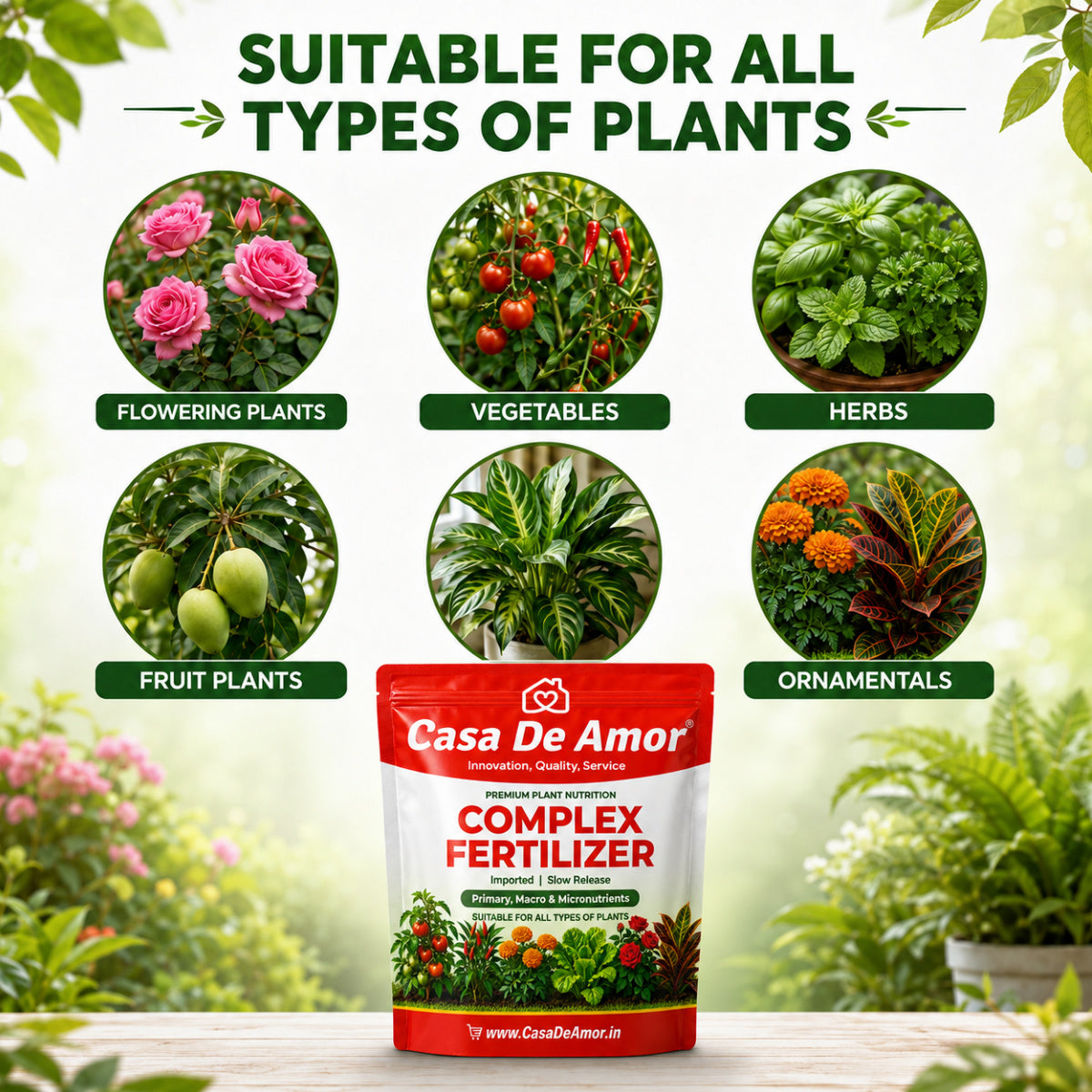 Casa De Amor Complex Fertilizer for Plants, Slow-Release Nutrients