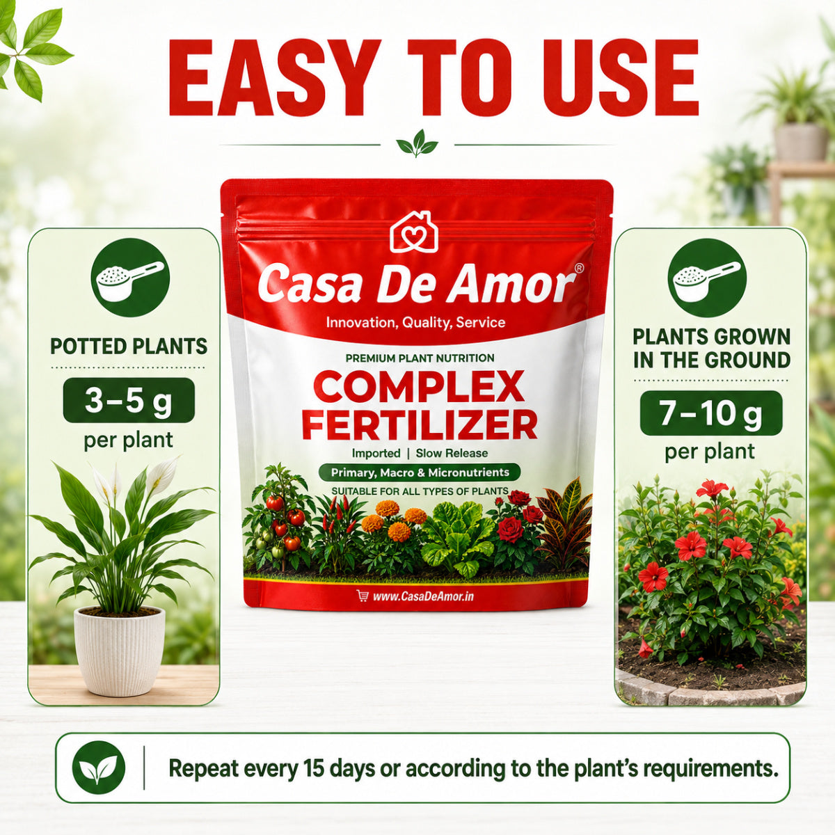 Casa De Amor Complex Fertilizer for Plants, Slow-Release Nutrients