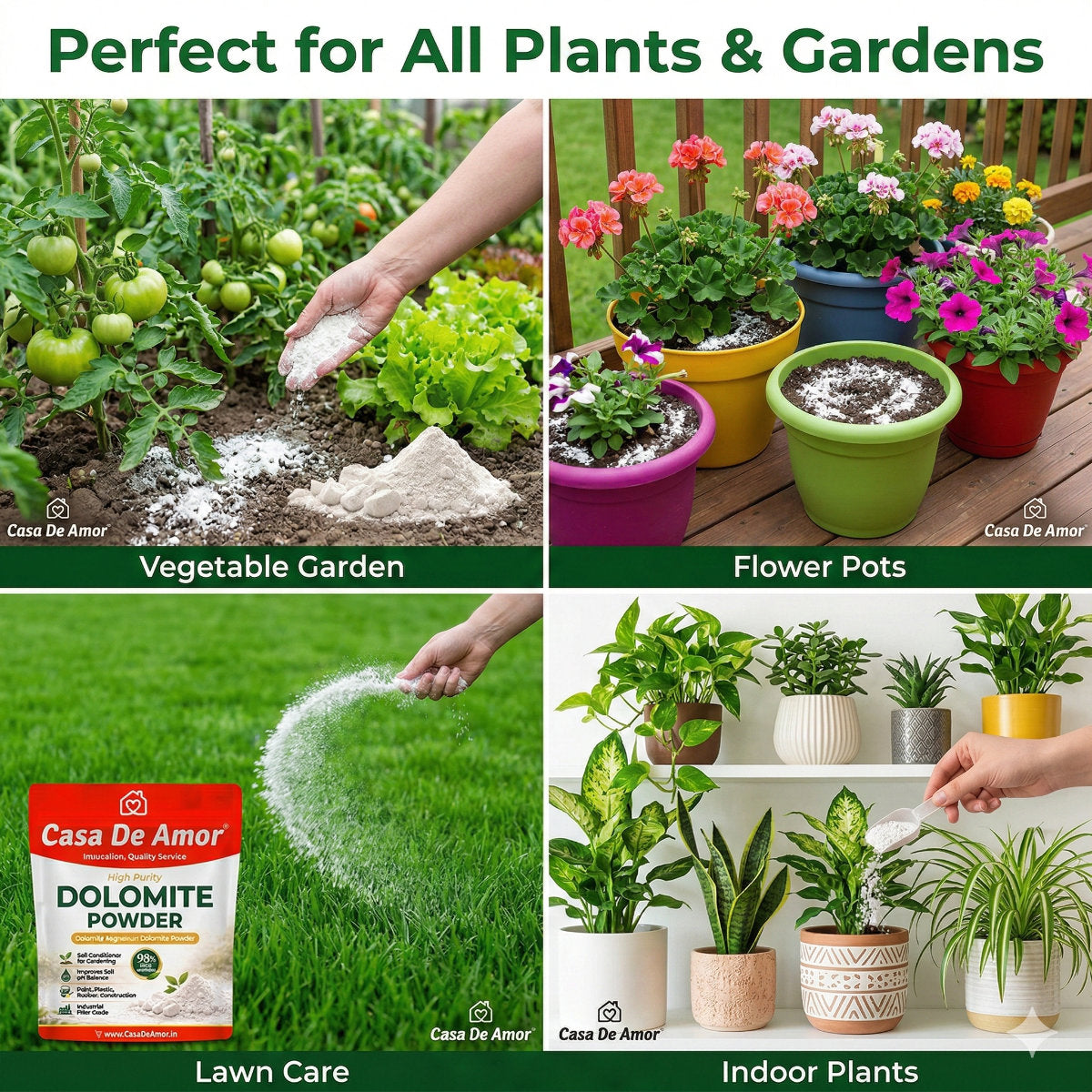 Casa De Amor Dolomite Powder (98% Whiteness) – Soil Conditioner & Industrial Grade