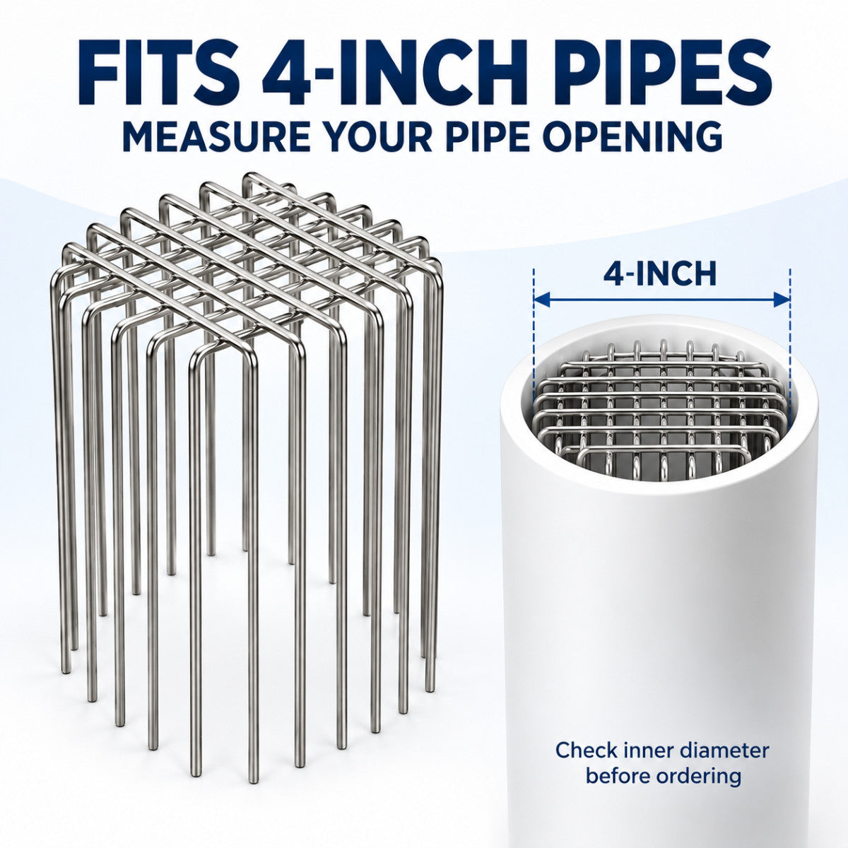 Casa De Amor 4-Inch Pipe Anti-Rat Drain Cover Mesh | Rust-Resistant Stainless Steel Wire Guard for Bathroom and Outdoor Drain Outlets