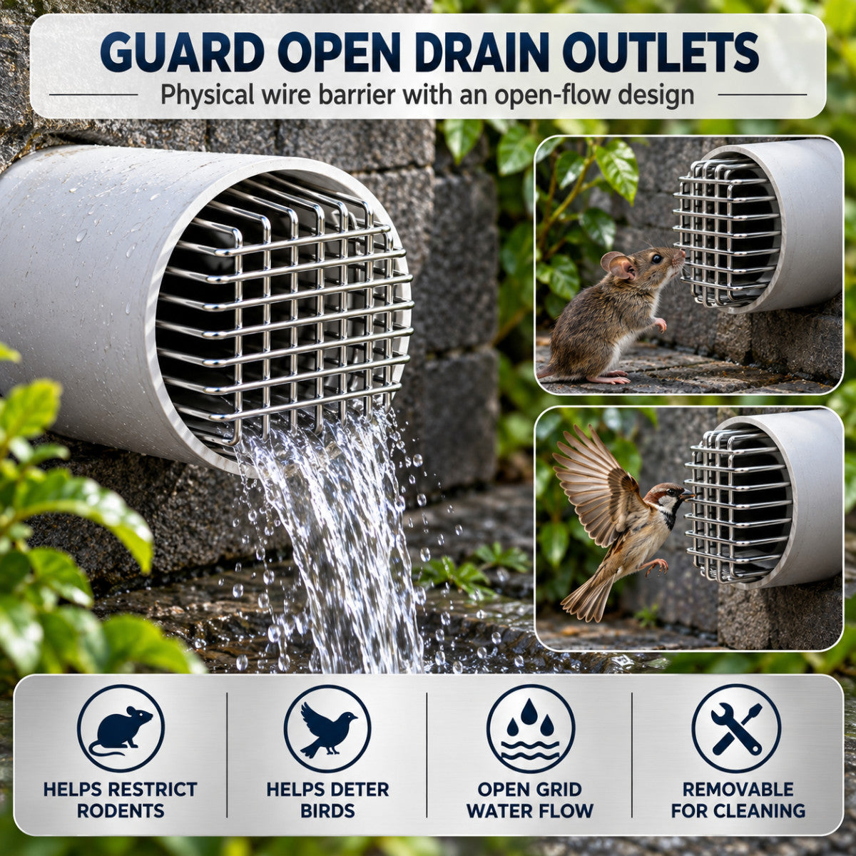 Casa De Amor 4-Inch Pipe Anti-Rat Drain Cover Mesh | Rust-Resistant Stainless Steel Wire Guard for Bathroom and Outdoor Drain Outlets