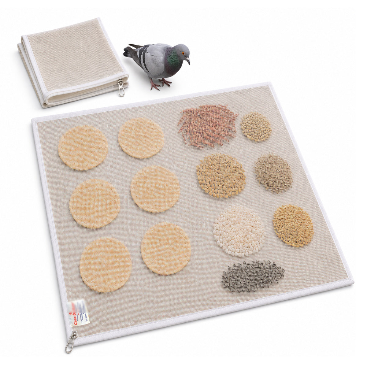 Casa De Amor Papad Drying Cloth with Net & Steel Zip | Unbleached Cotton Base for Vadiyalu, Sabudana, Spices, Grains & Millets | Washable & Reusable