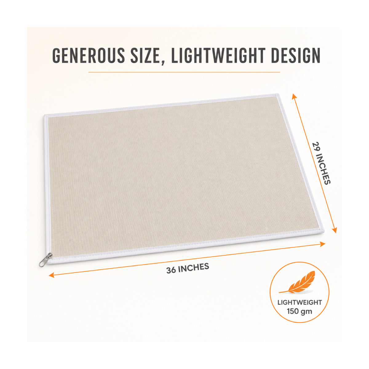 Casa De Amor Papad Drying Cloth with Net & Steel Zip | Unbleached Cotton Base for Vadiyalu, Sabudana, Spices, Grains & Millets | Washable & Reusable