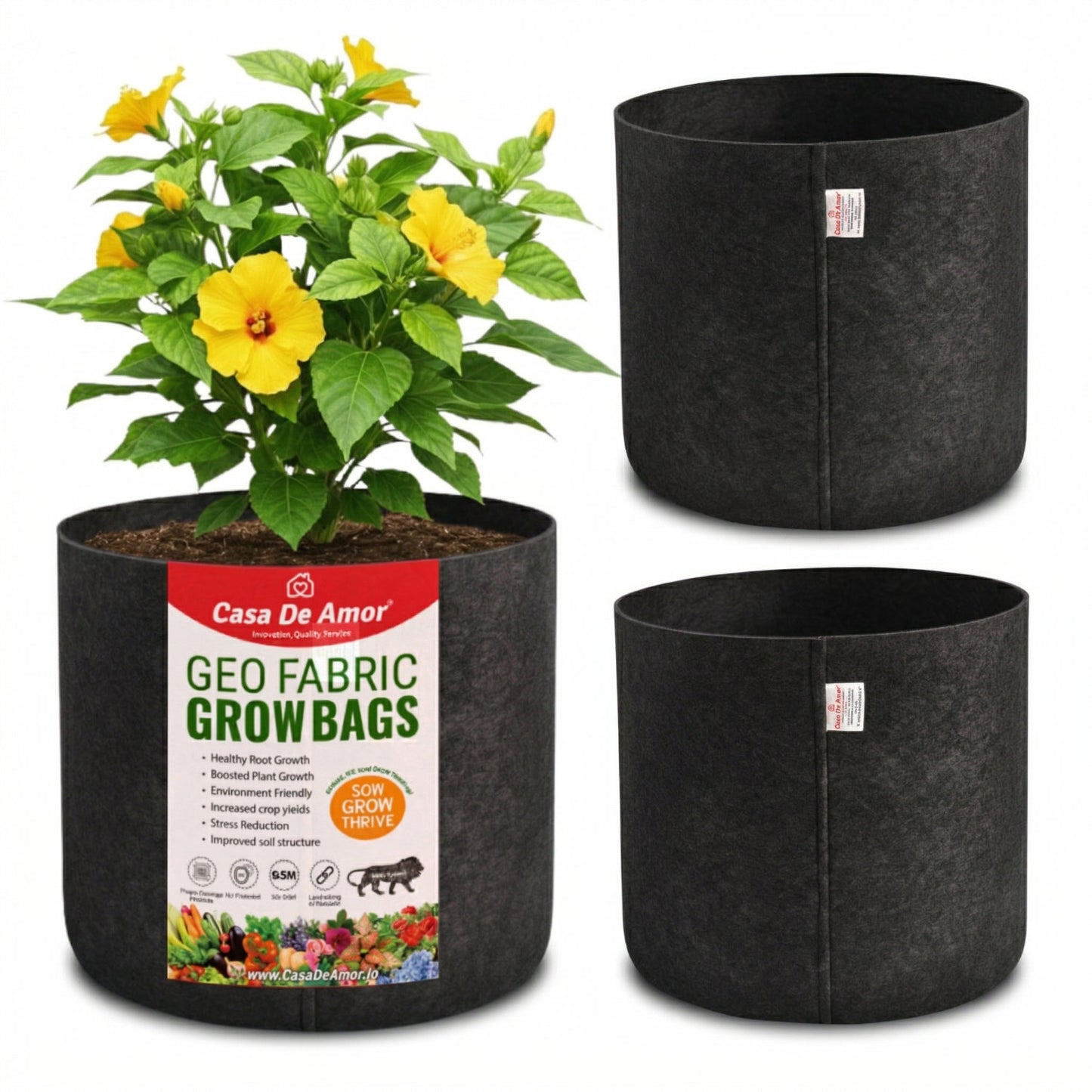 Casa De Amor 10x10 Inches - 400 GSM Maroon Fabric Grow Bags for Terrace Gardening/Vegetable Plants | Breathable | Heavy Duty Thickened Nonwoven