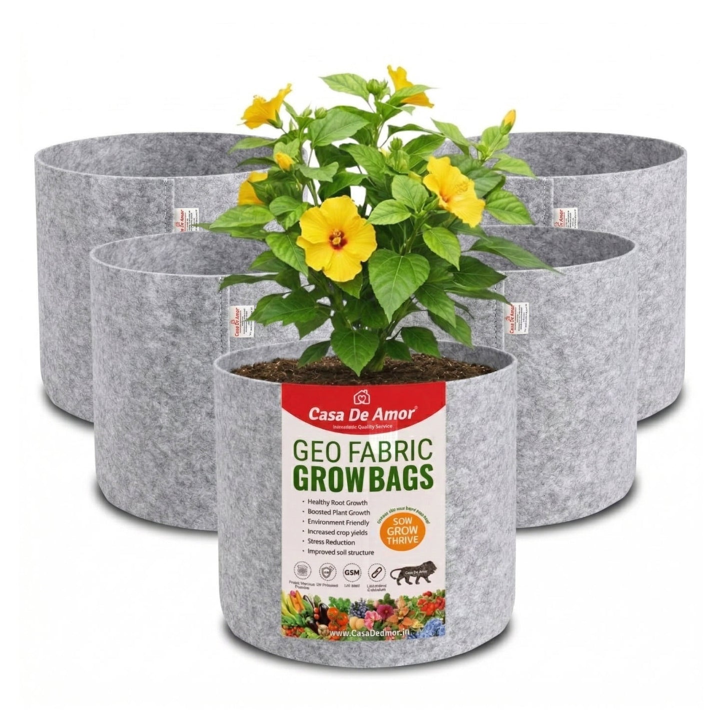 Casa De Amor 10x10 Inches - 400 GSM Maroon Fabric Grow Bags for Terrace Gardening/Vegetable Plants | Breathable | Heavy Duty Thickened Nonwoven