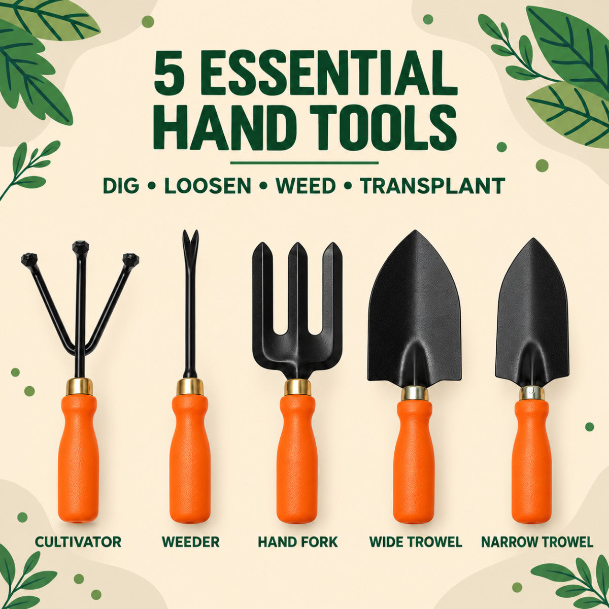 Casa De Amor Gardening Tools Kit-5 Pcs | Home Gardening Tool Set