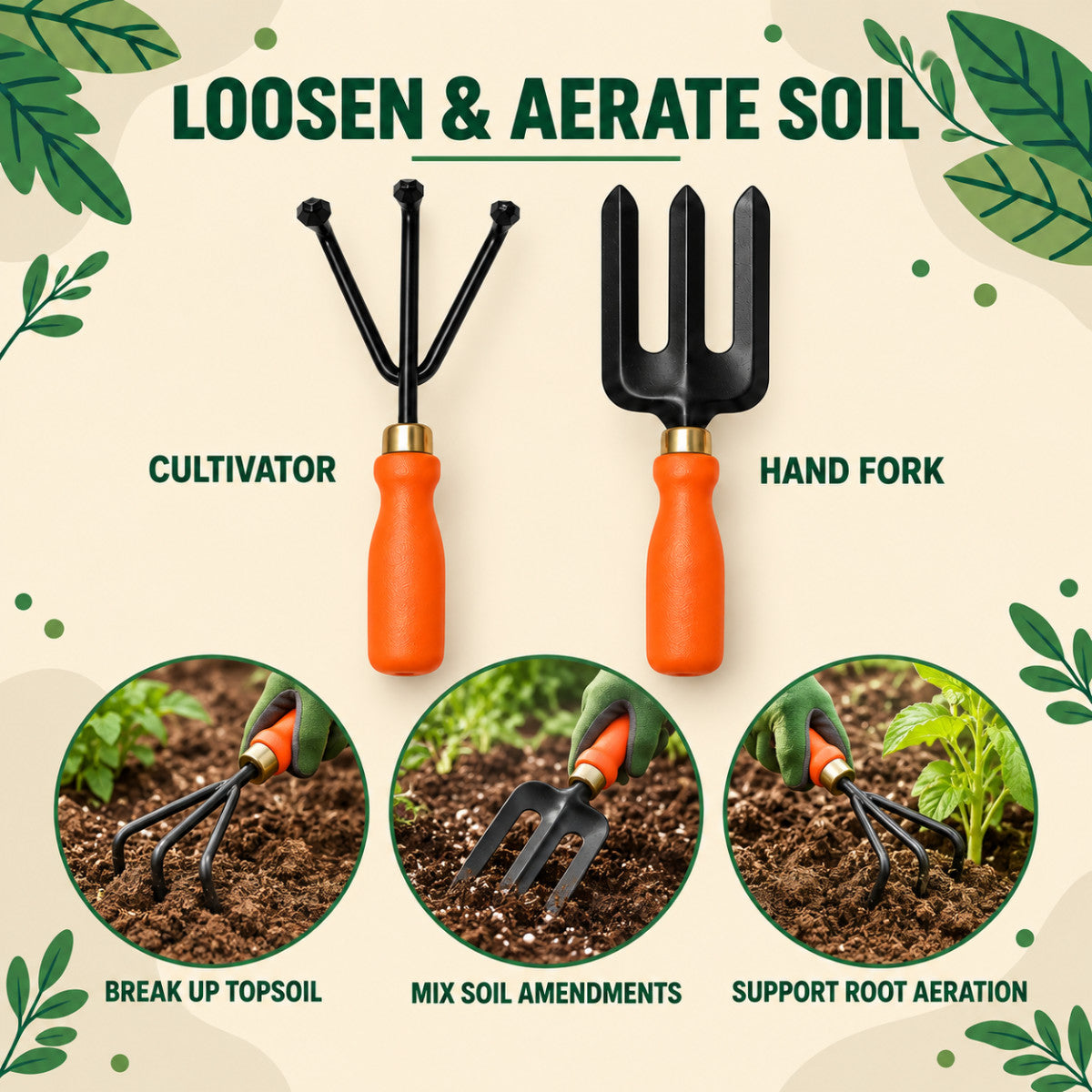 Casa De Amor Gardening Tools Kit-5 Pcs | Home Gardening Tool Set