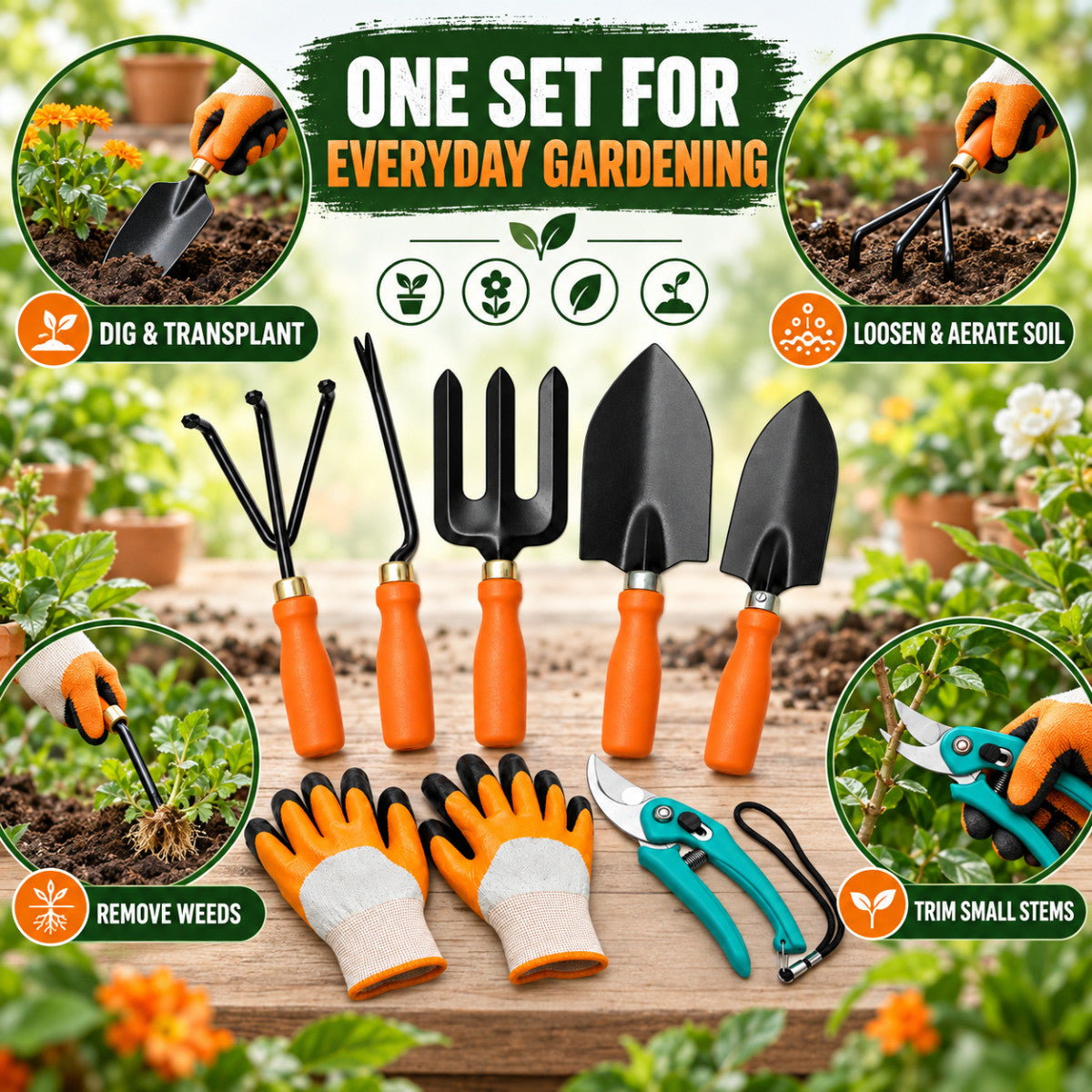 Casa De Amor Gardening Tools Kit-7 Pcs | Home Gardening Tool Set