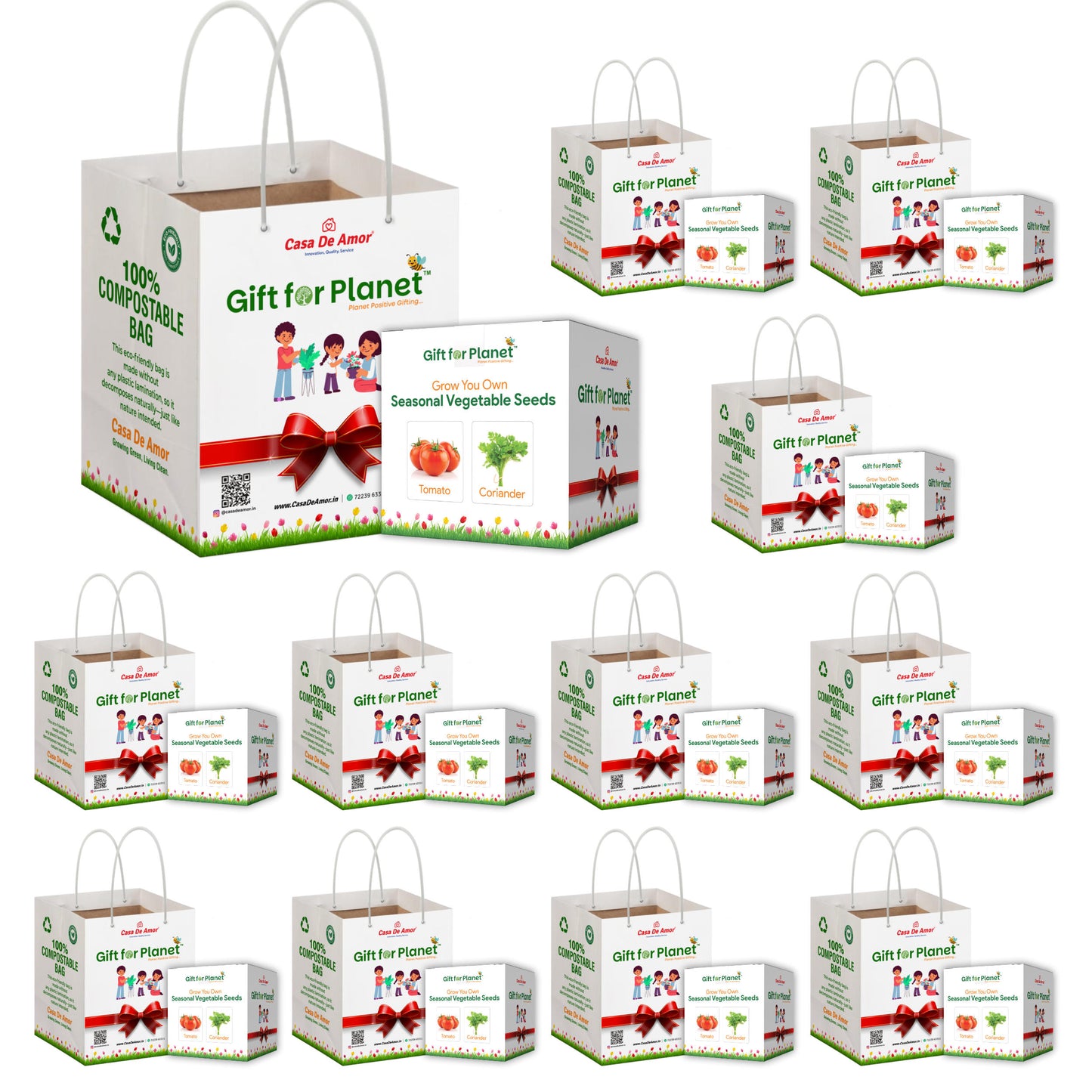 Casa De Amor Gift for Planet Grow Your Own Vegetable Kit for Kids – DIY Gardening Kit with Pot, Seeds, Soil – Eco-Friendly Return Gift