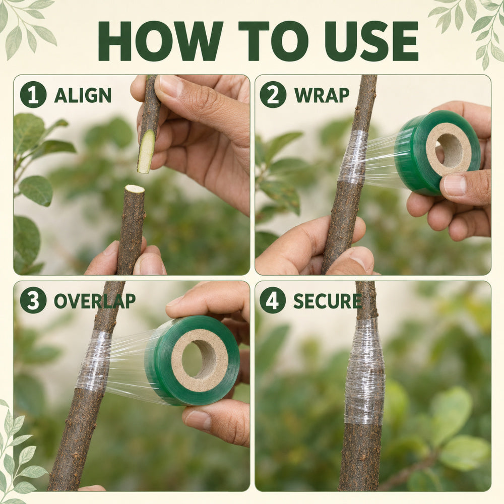 Casa De Amor Grafting Tape for Plants, 1 Inch Transparent Stretchable Grafting Film for Fruit Trees, Budding, Nursery, Branch Wrapping and Plant Repair, Pack of 1