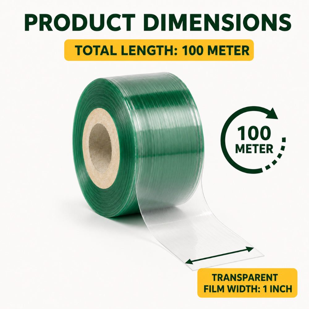 Casa De Amor Grafting Tape for Plants, 1 Inch Transparent Stretchable Grafting Film for Fruit Trees, Budding, Nursery, Branch Wrapping and Plant Repair, Pack of 1